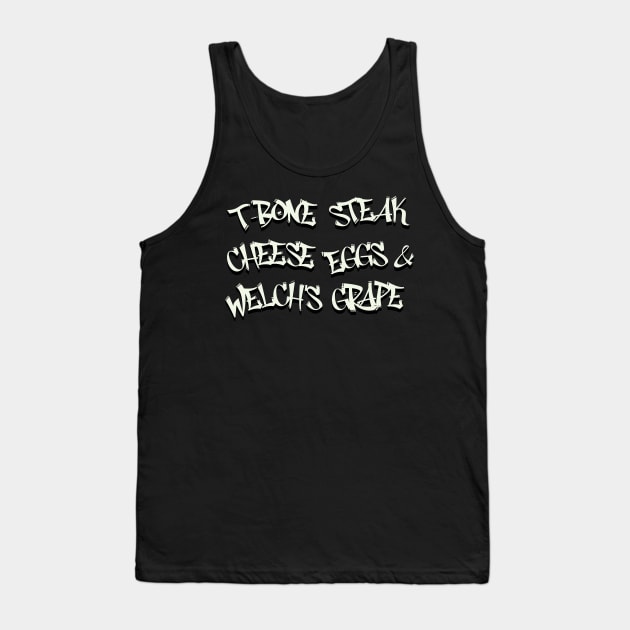 T-bone steak, cheese eggs & Welch’s grape shirt Tank Top by Polynesian Vibes